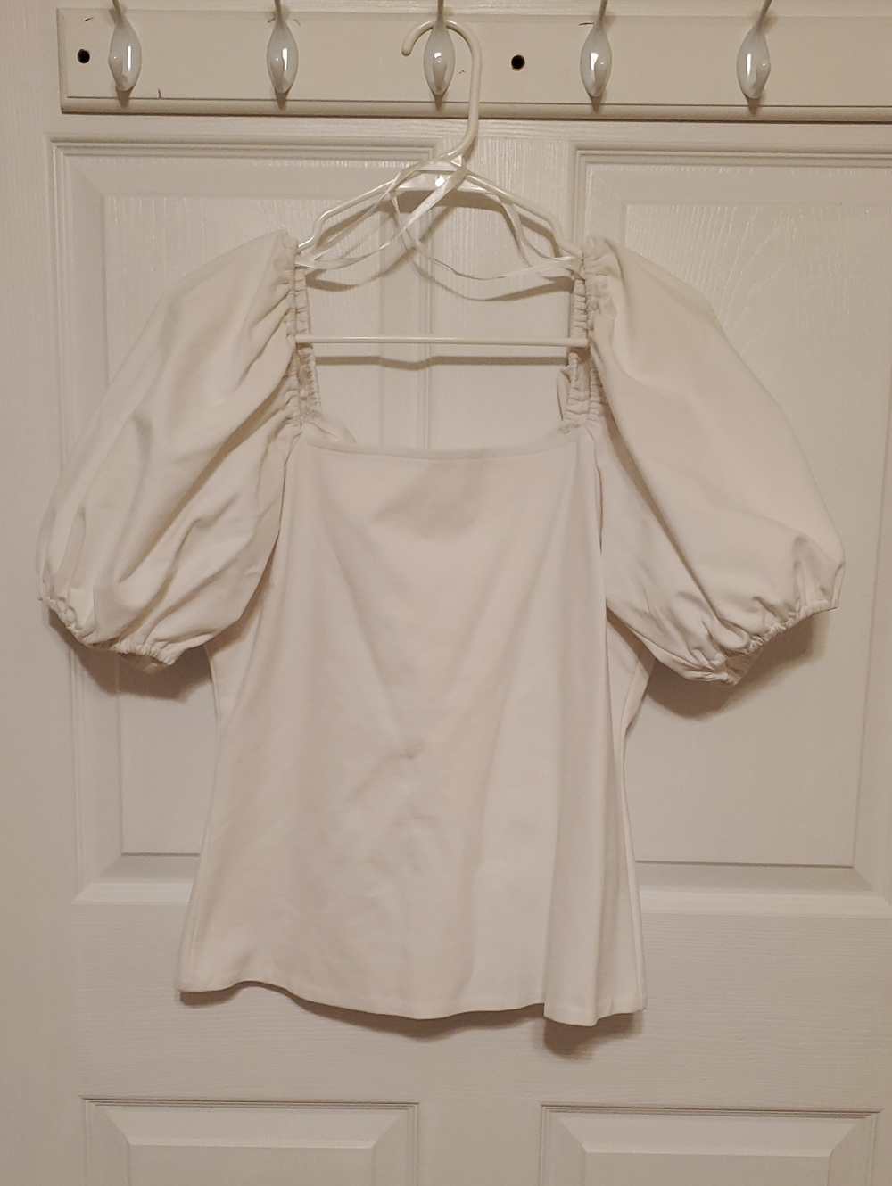 Boston Proper Cream Puff Sleeve Square Neck Blouse
